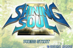 Shining Soul II title screen for GameBoy Advance